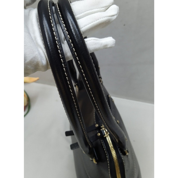 Kate Spade New York Black Leather Double Handles Zipper Satchel Shoulder Bag - Picture 5 of 16